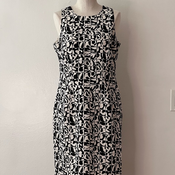 60s Silk Mod-Print Shift Dress - Picture 1 of 4